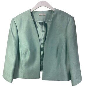 Cropped  Bolero jacket  Mint Green 3/4 Sleeves size  xxl or EU52 Jacques Vert